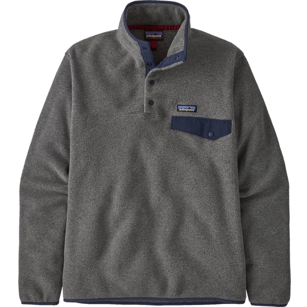 Patagonia® Worn Wear Men's Synchilla® Snap-T® Pullover Nickel & Navy Blue Small
